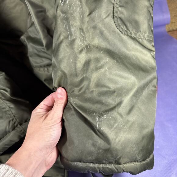 Members Only Jacket Women Green Faux Fur Hood Double Zipper Soft Lining 3XL - Picture 10 of 12